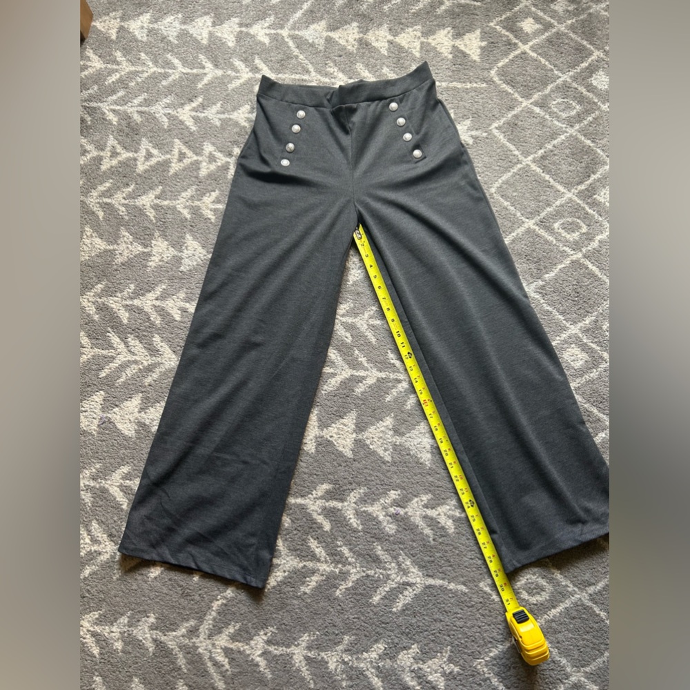H&M High-Waisted Sailor Pull-On Pants – Grey – Size Large (NWOT) $14